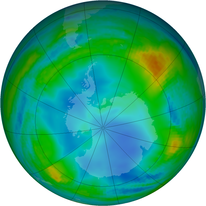 Antarctic ozone map for 20 June 2003